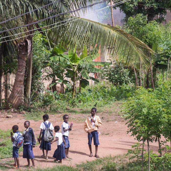 66 Straßenszene mit Schülerinnen und Schülern in Kpalimé/Togo