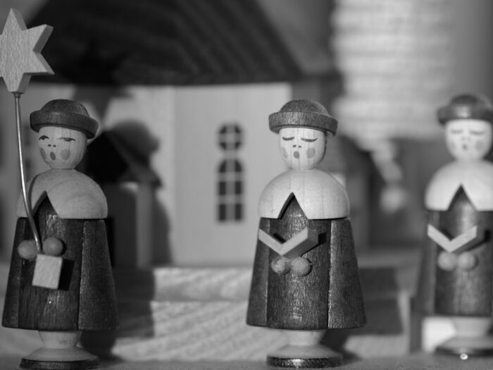 121 Sternträger und Chorsängder, Schnitzerei aus dem Erzgebirge