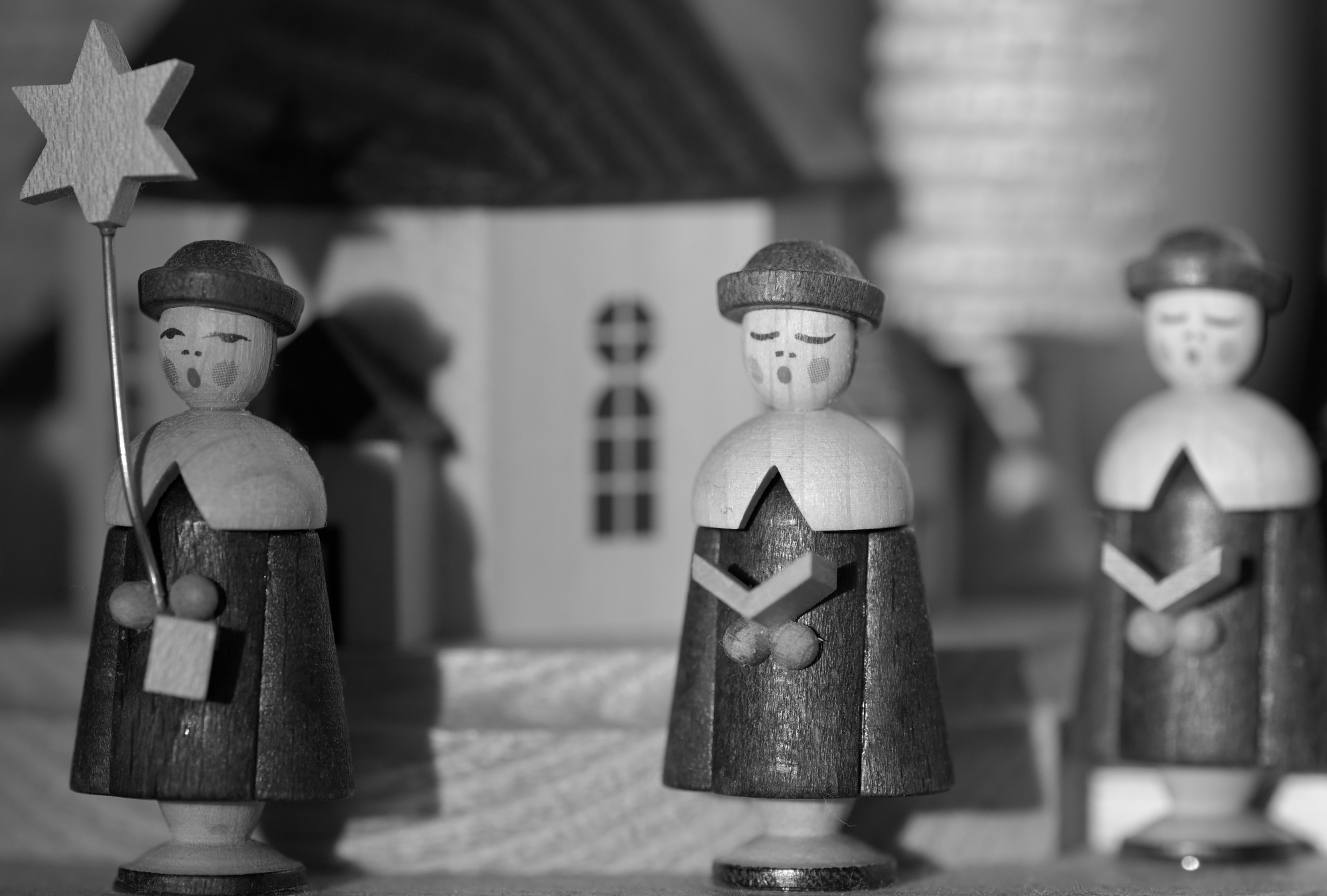 121 Sternträger und Chorsängder, Schnitzerei aus dem Erzgebirge