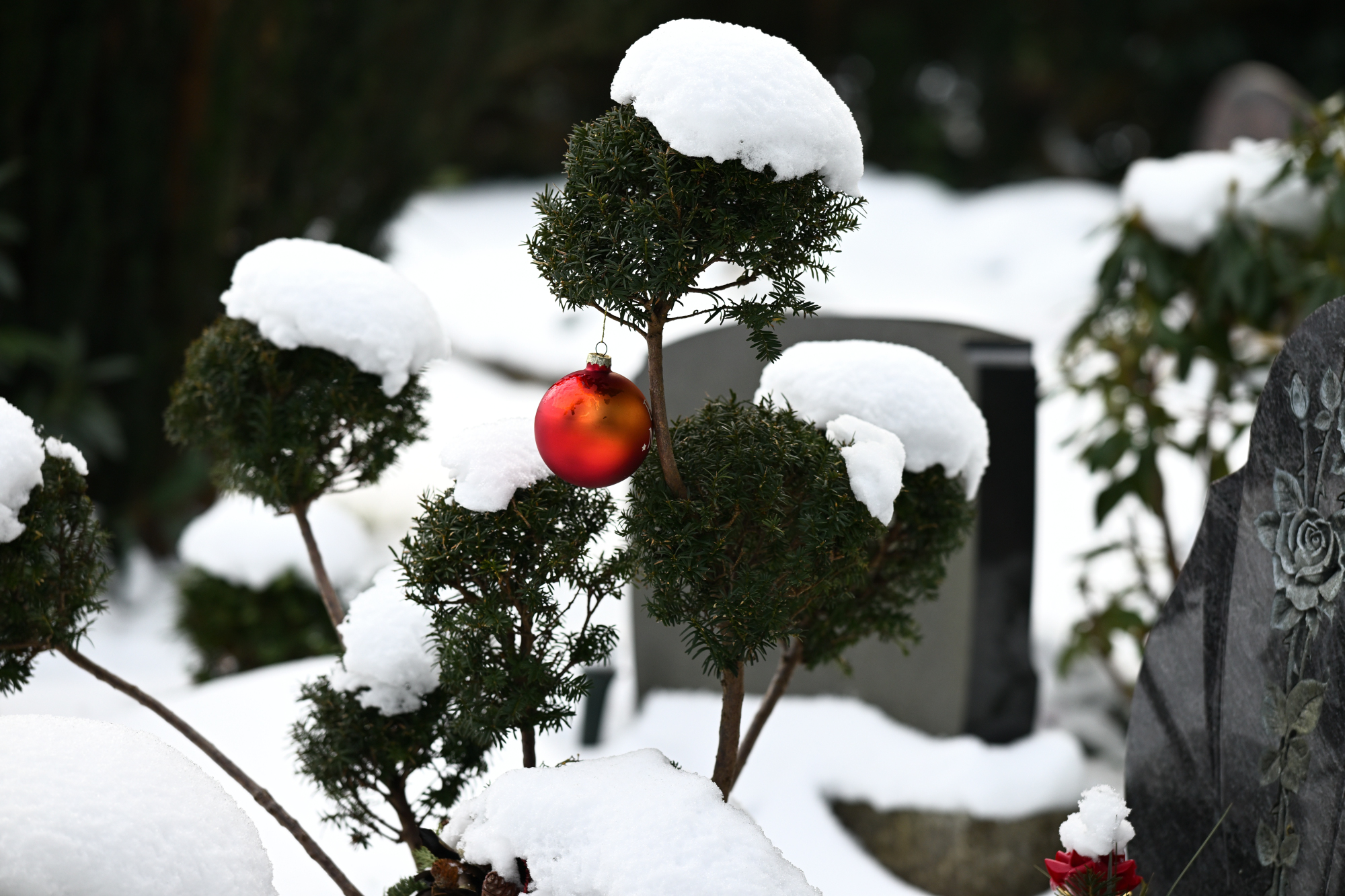 164 Weihnachtsbaumkugel als Grabschmuck